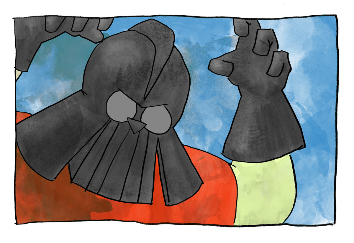 Illustration of a very angry Darth Vader.