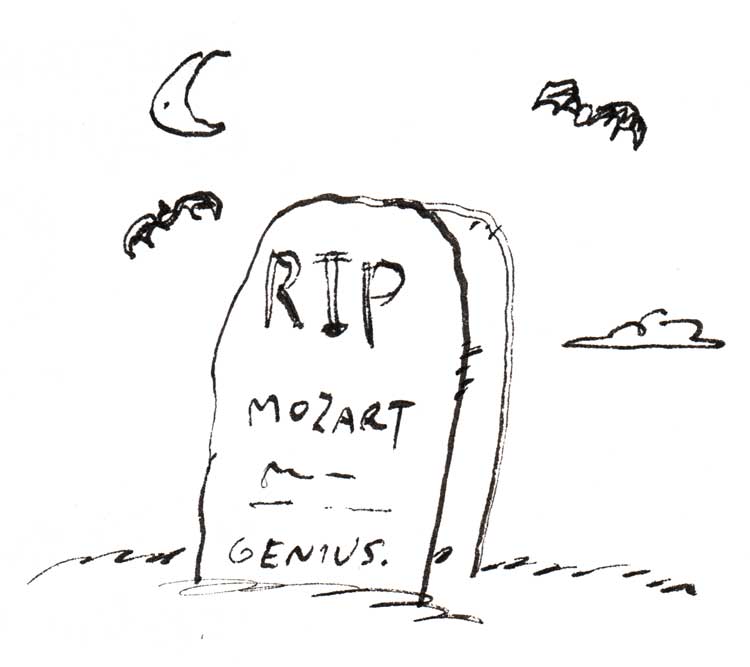 Drawing of Mozart's tombstone